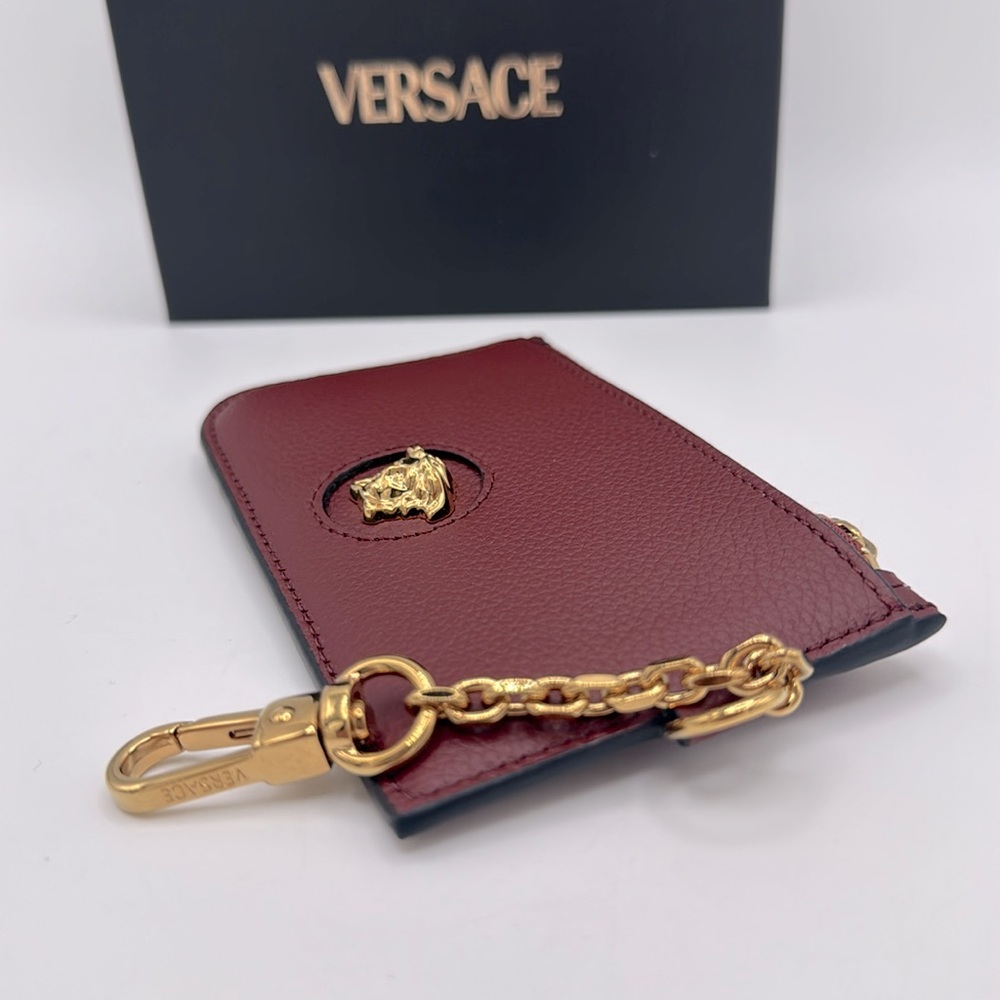 ‼️SOLD‼️VERSACE Grained Calfskin La Medusa Zip Card Case - Picture 7 of 11